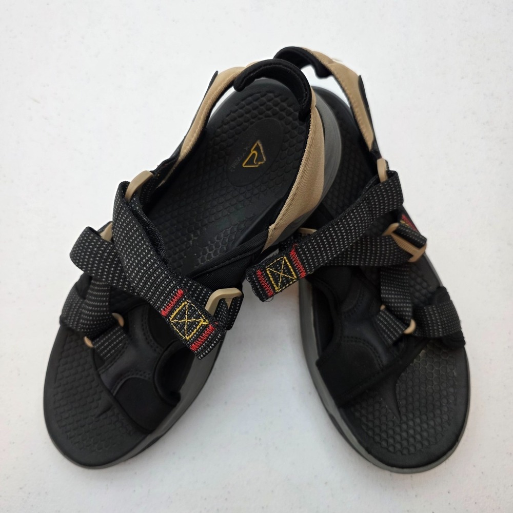 Ozark Trail Mens Hiking Sandals Black Tan Outdoor Strappy Athletic Size 10